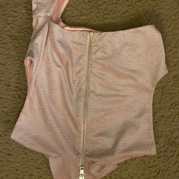 Michael Costello x REVOLVE Velvet Chevron Blush Pink CutOut Maxi Dress XXS - Picture 13 of 13